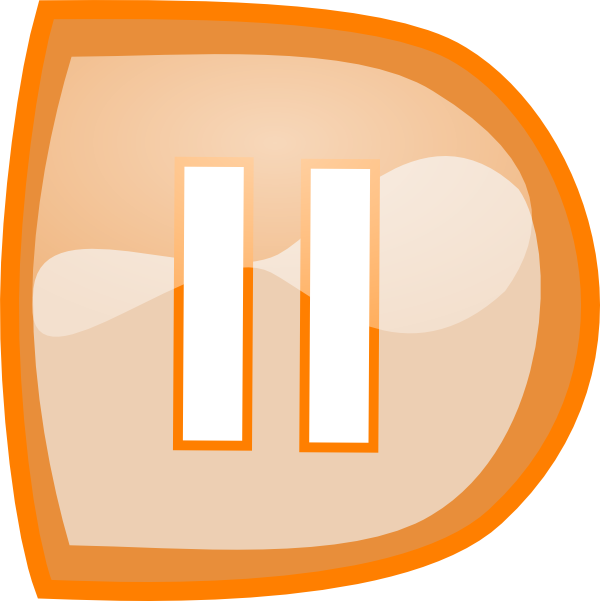 Orange Pause Button Clip Art At Clker (600x601), Png Download