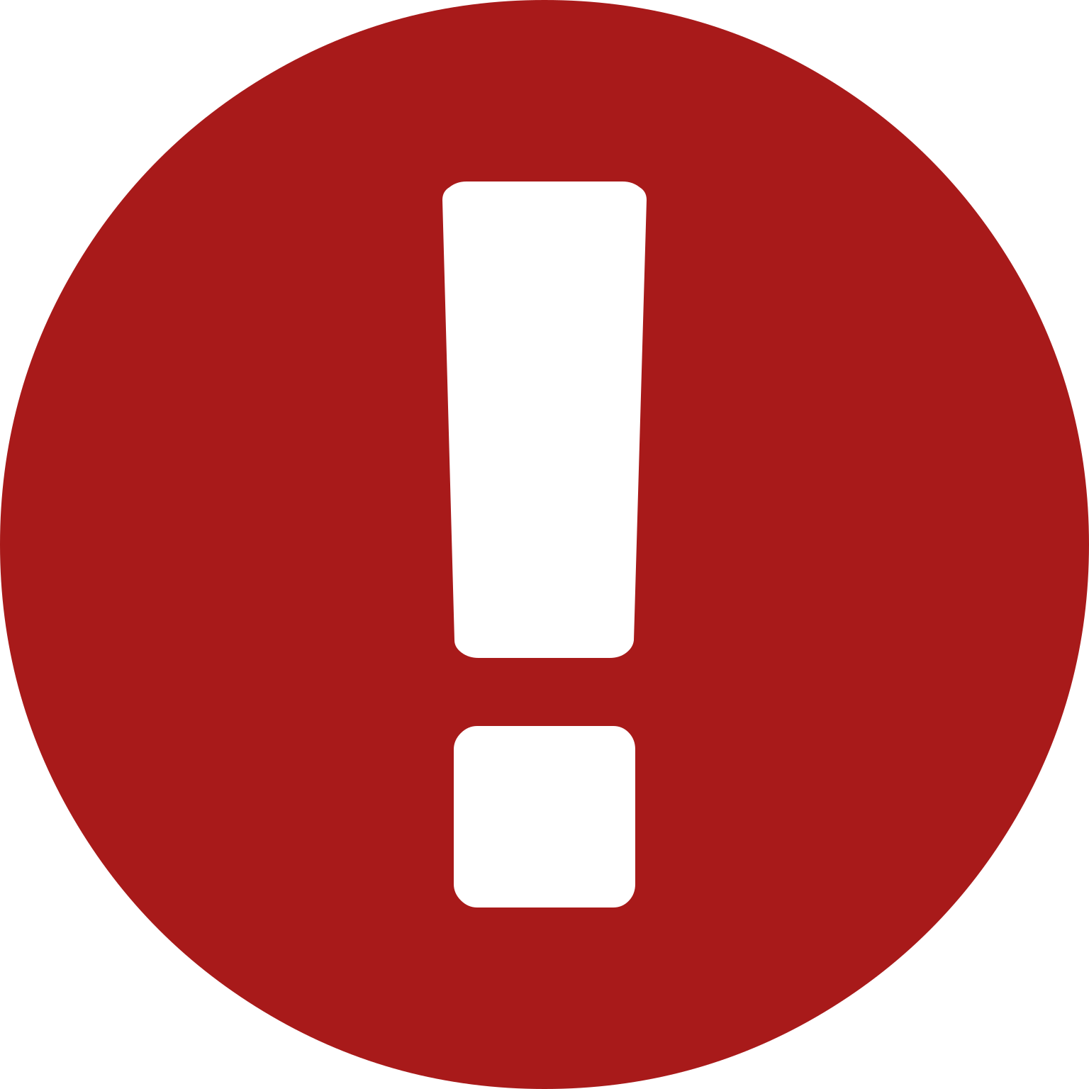 Exclamation Circle - Exclamation In Red Circle (1536x1536), Png Download