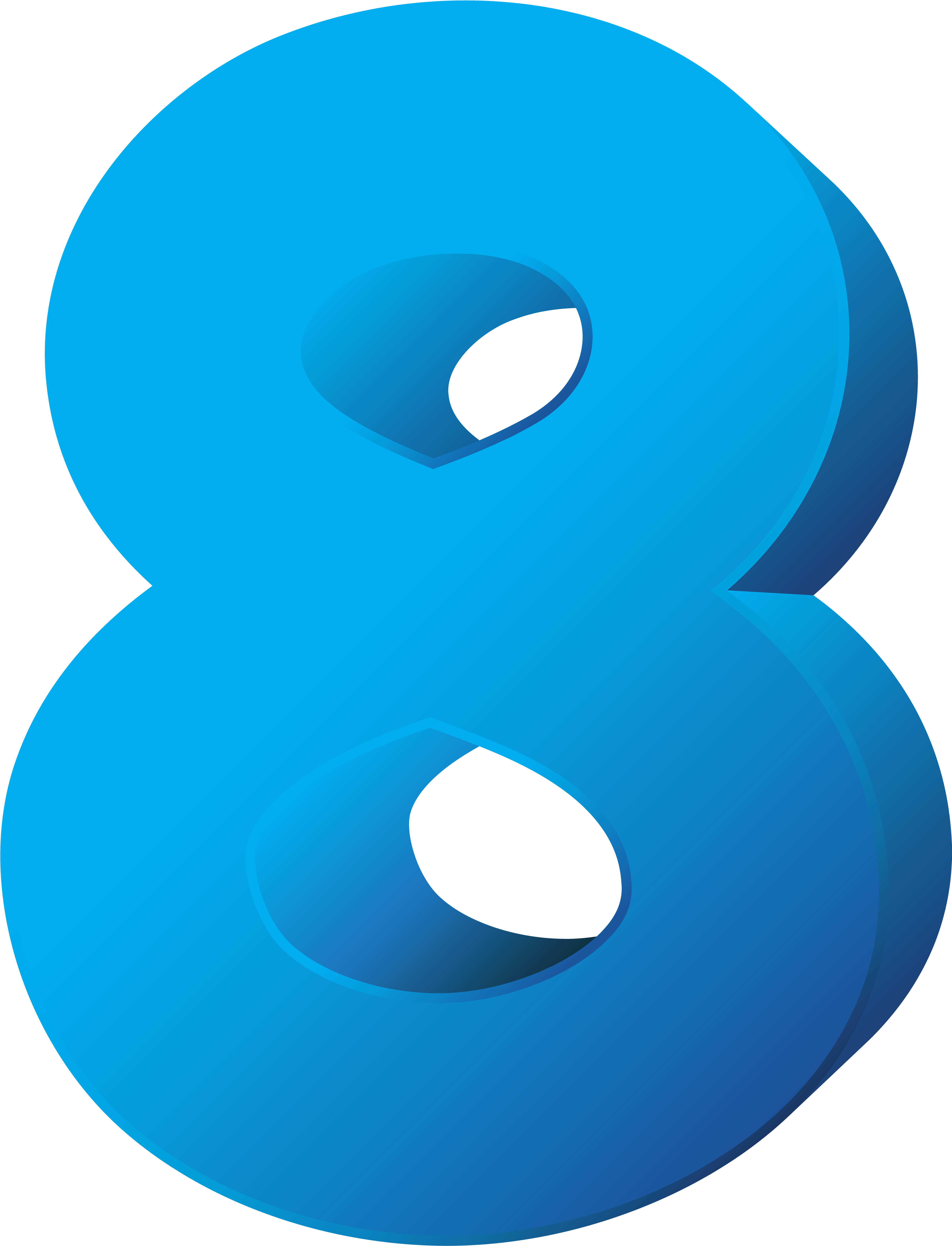 Blue Number Eight Transparent Png Clip Art Imageu200b - Eight Clipart Transparent (5408x7000), Png Download
