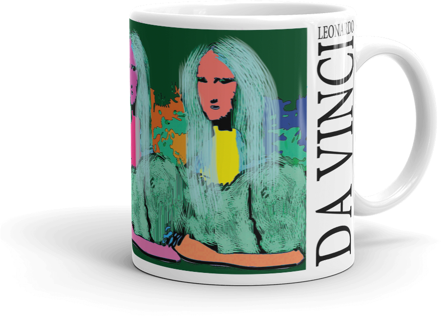 Collectible Blue Green Mona Lisa Pop Art Portrait Mug - Coffee Cup (1000x1000), Png Download