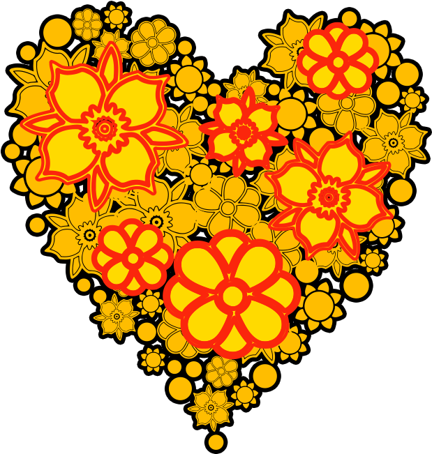 Flower Heart Png Transparent - Heart (1000x824), Png Download