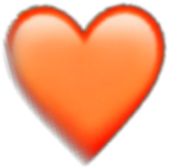 Orange Sticker - Heart (1024x1024), Png Download