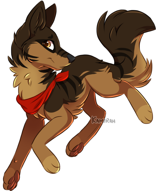 Aveah By Kamirah - Anime German Shepherd Drawing (537x657), Png Download