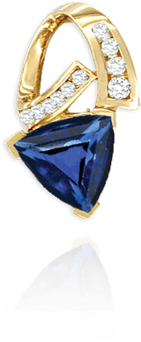 14k Gold Triangle Pendants - Engagement Ring (1500x1500), Png Download