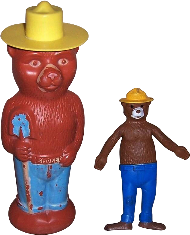 1967 Smokey Bear Bendy And 1960's Smokey Bear Soaky - Figurine (781x781), Png Download