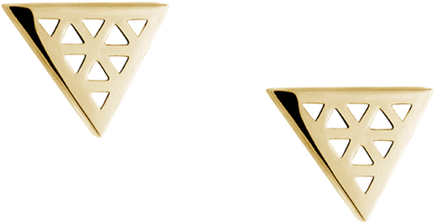 Triangle Enamel Studs White Image - Earrings (939x1024), Png Download