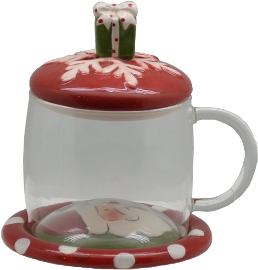 2pcs Taza De Cafe Transparente/roja Santa 13cm - Serveware (1024x576), Png Download