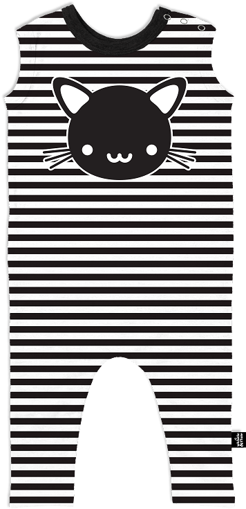 Whistle & Flute Kawaii Cat Romper - T-shirt (750x750), Png Download
