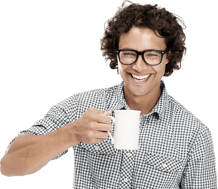 Smile1 - Person Drinking Coffee Transparent (758x657), Png Download