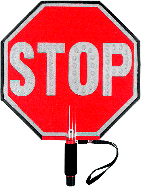 Paddle Stop Slow Flashing Led Hand Held Sign 18 Inch - Led Hand Held Stop Signs (768x768), Png Download