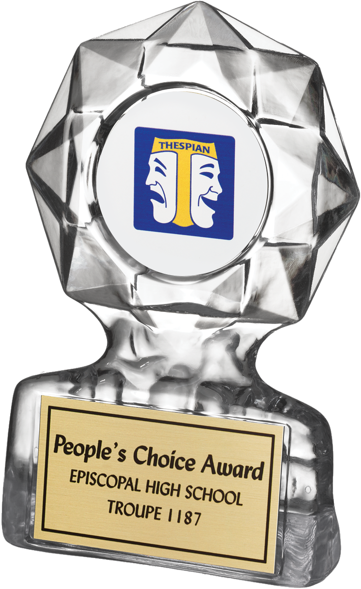 Acrylic Award With Simulated Crystal Look Features - Trophy (853x1280), Png Download