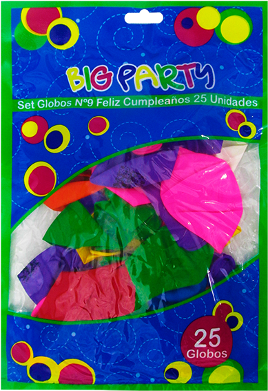 Globo Nº9 "feliz Cumpleaños" Surtidos 25 Unidades Big - Child Art (500x675), Png Download