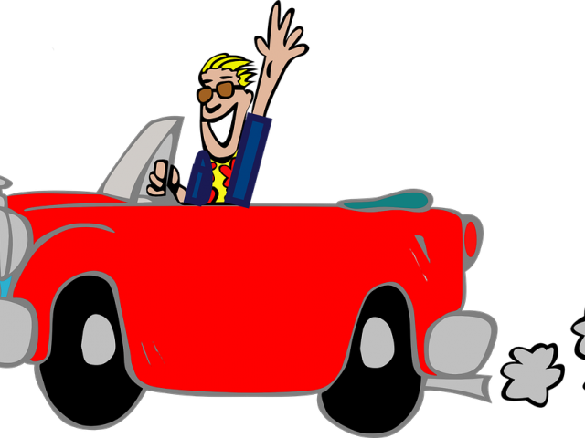 Driving Clipart Car Rider - Driving Car Clip Art (640x480), Png Download