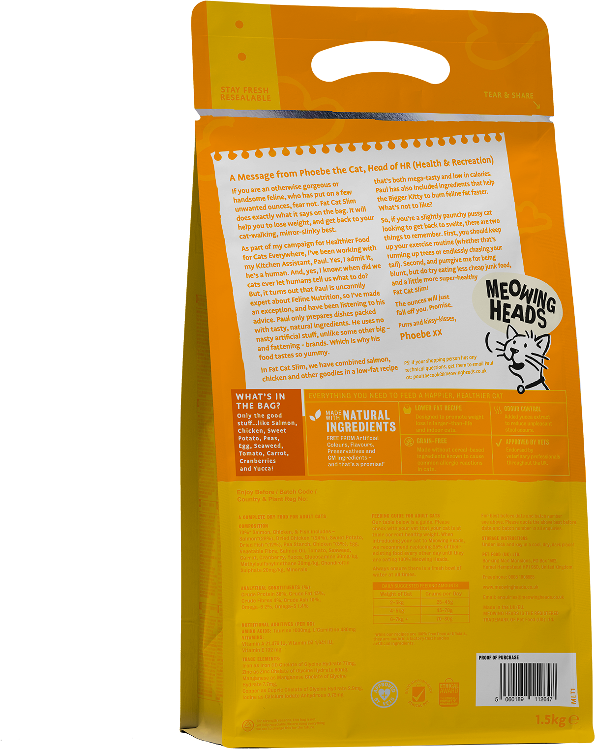 Meowing Heads Fat Cat Slim Back Of Pack - Vacuum Bag (2000x2000), Png Download