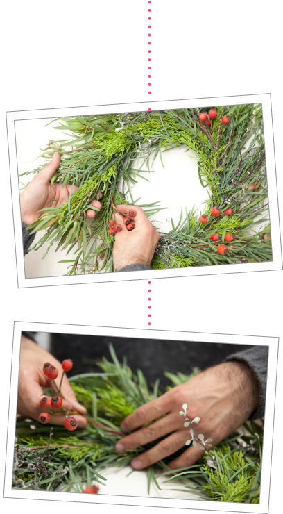 How To Make A Holiday Wreath Using Plants From Your - Christmas Ornament (460x773), Png Download