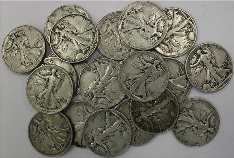 1940's Walking Liberty Half Dollar Roll - Dime (800x800), Png Download