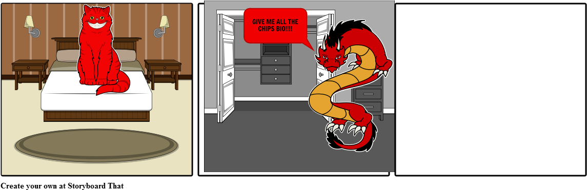The Fat Cat And The Potato Chips - Cartoon (1164x385), Png Download