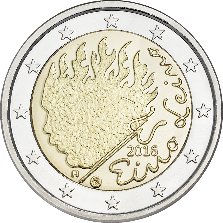 2€ Rulla Suomi 2016 Eino Leino - الريال المعدني السعودي (780x780), Png Download