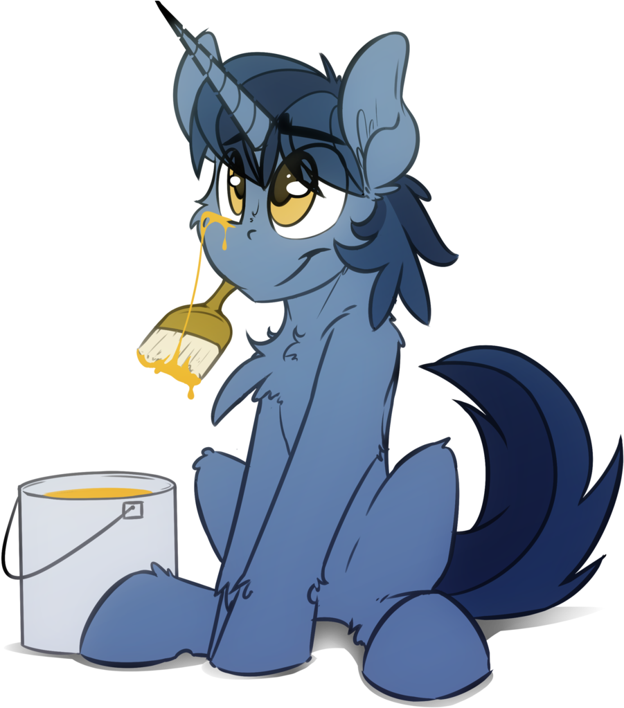 Paint Brush Clipart Cute - Cartoon (943x1024), Png Download