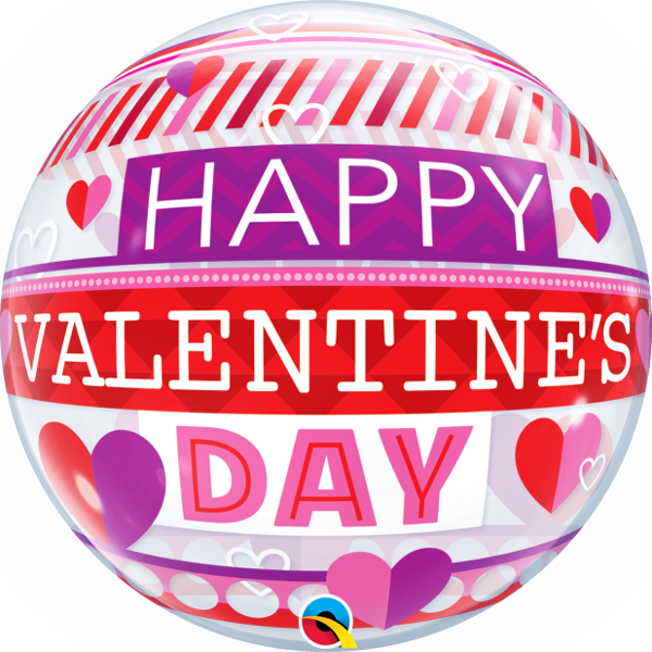 Valentine's Stripe Pattern - Balloon (600x600), Png Download
