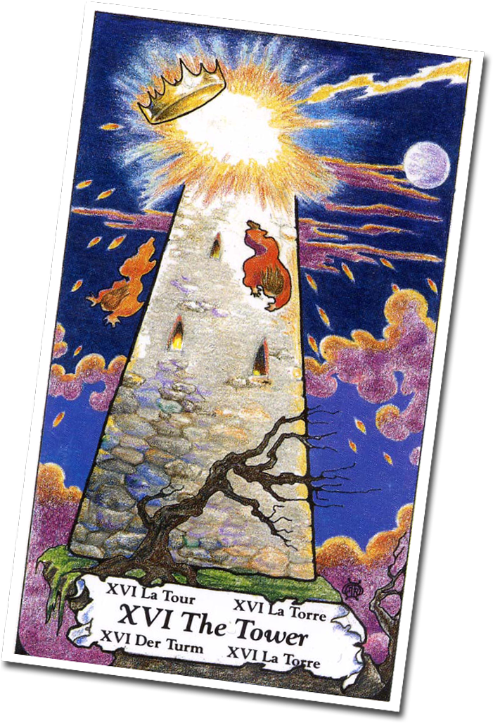 The Gnome Starts To Follow Jane And Try To Get In Front - Tarot Card 16 (700x1034), Png Download