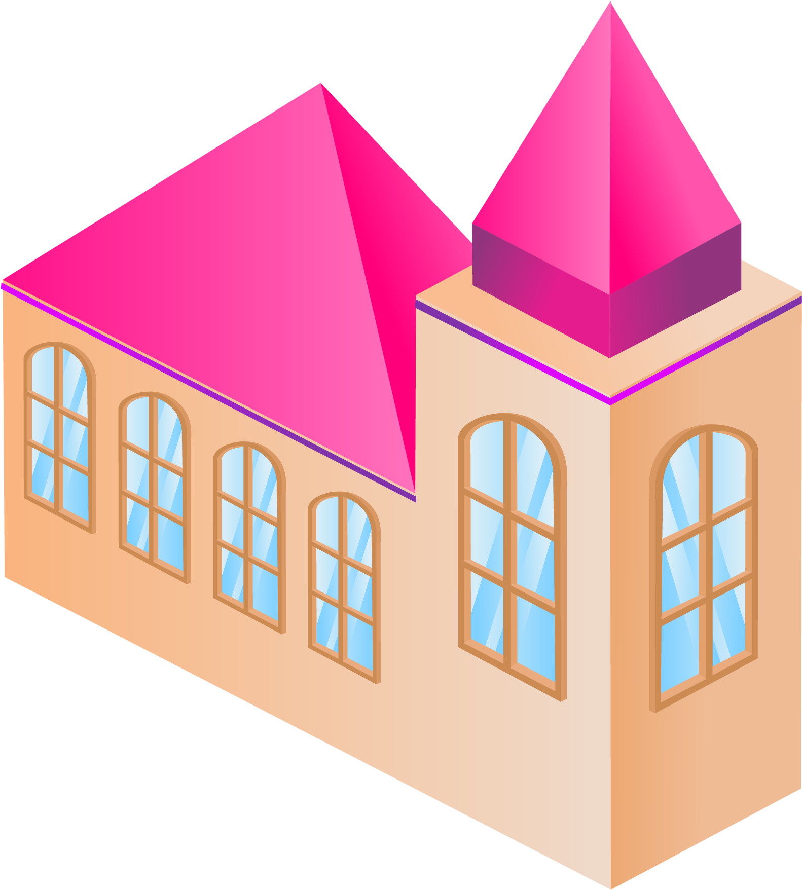5d Pink Castle Princess Png And Vector Image - House (2501x2501), Png Download