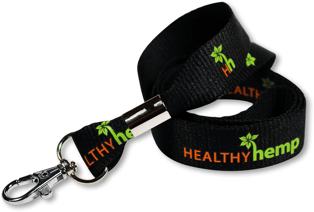Healthy Hemp Logo Lanyard Black Background With Colored - Strap (1080x1080), Png Download
