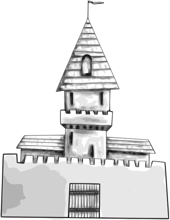 Castle - Un Castillo Con Un Trono En El Medio Para Dibujar Facil (667x800), Png Download