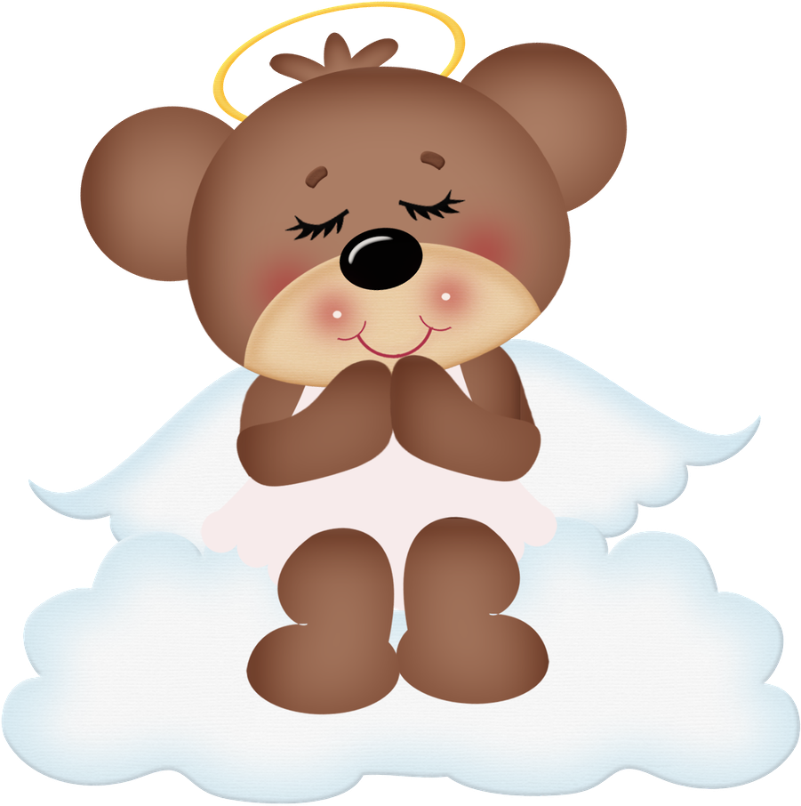 Sleepy Angel Bear Angel Bear, Bear Clipart, Cute Bears, - Angel Teddy Bear Clip Art (900x916), Png Download