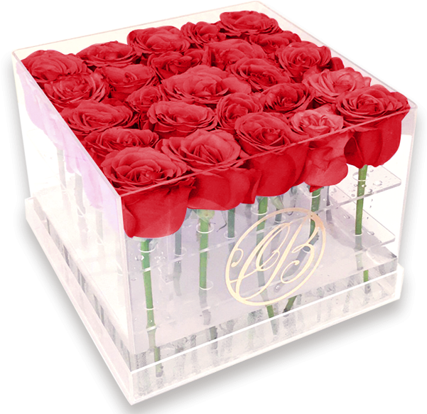 Caja De Acrílico Rosas Rojas - Rosas En Acrilico (600x600), Png Download
