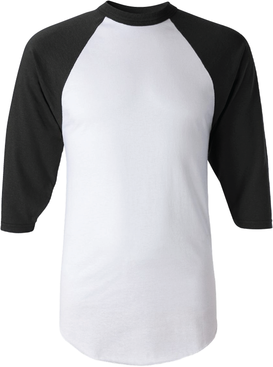 Template Augusta 420 3/4 Sleeve T-shirt - Black And White Baseball Jersey Shirts (800x801), Png Download