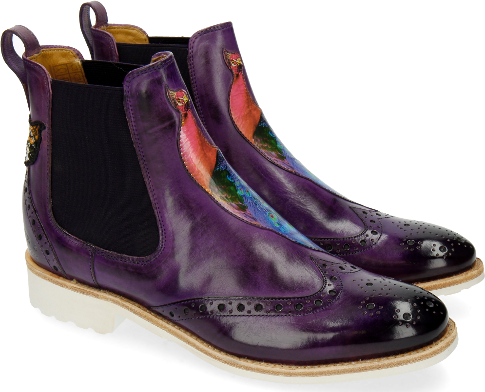 Ankle Boots Amelie 44 Purple Flame Peacock Bee - Melvin & Hamilton (1024x1024), Png Download