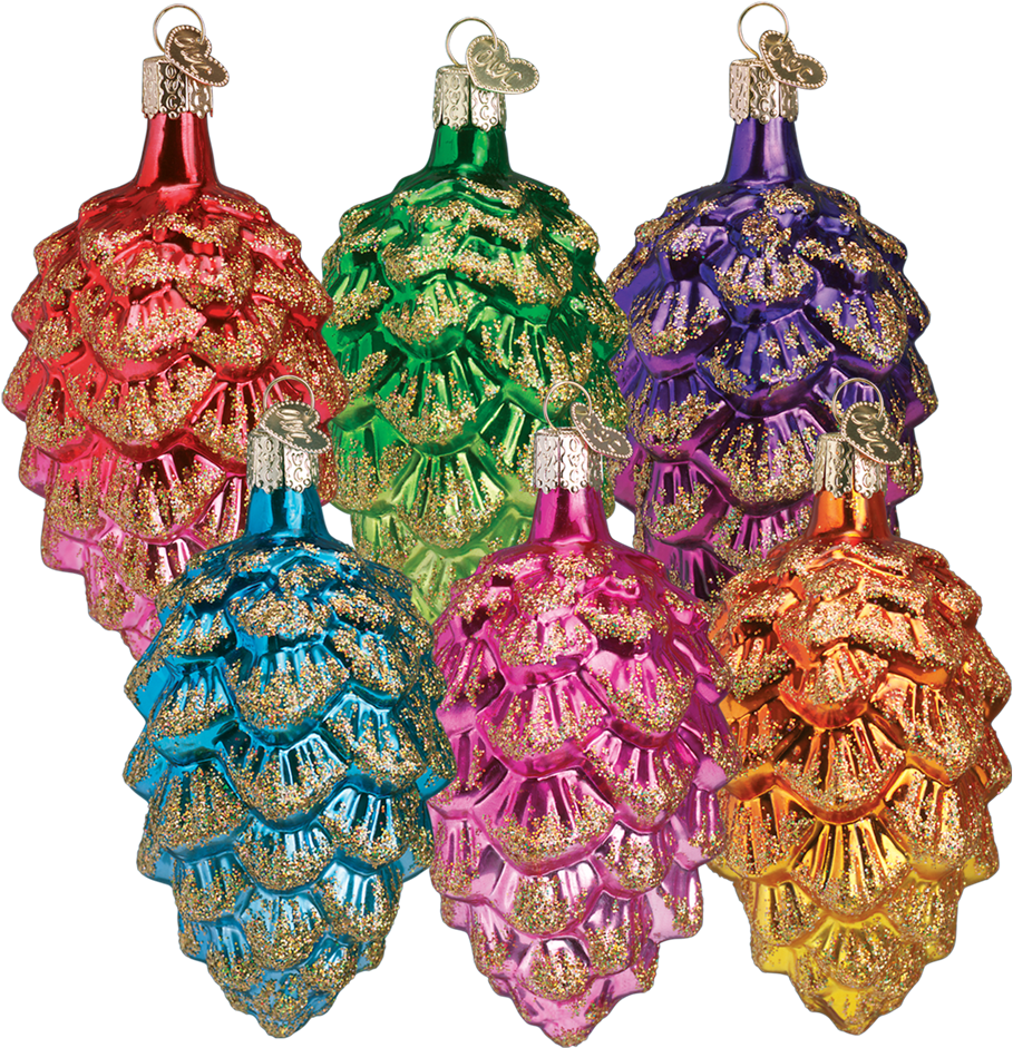 Old World Christmas Ponderosa Pine Cone Old World Christmas - Pine Cones Ornaments (1000x1000), Png Download