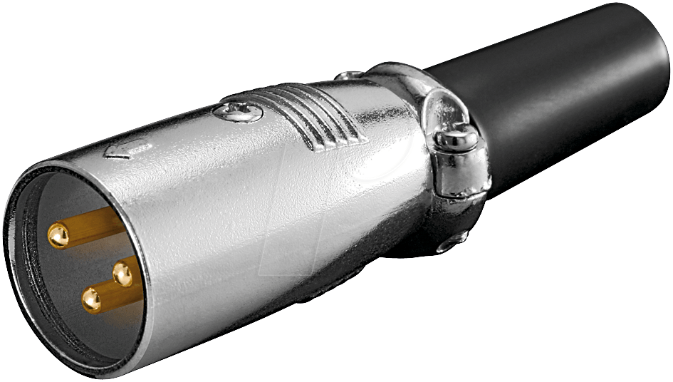 Xlr Connector, 3 Pin, Gold Plated Contacts Frei - Xlr Stecker 4 Polig (945x536), Png Download