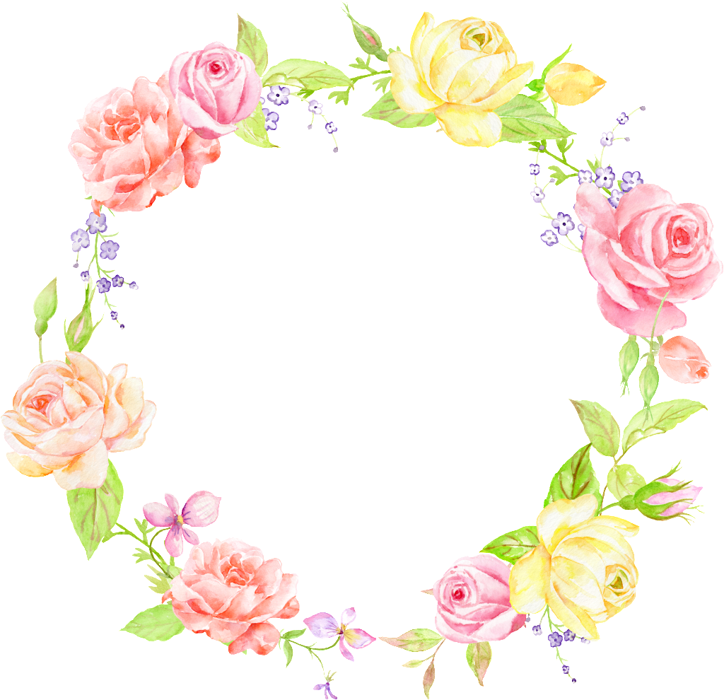 Literary Girl Wreath Decoration Vector - Garden Roses (1024x990), Png Download
