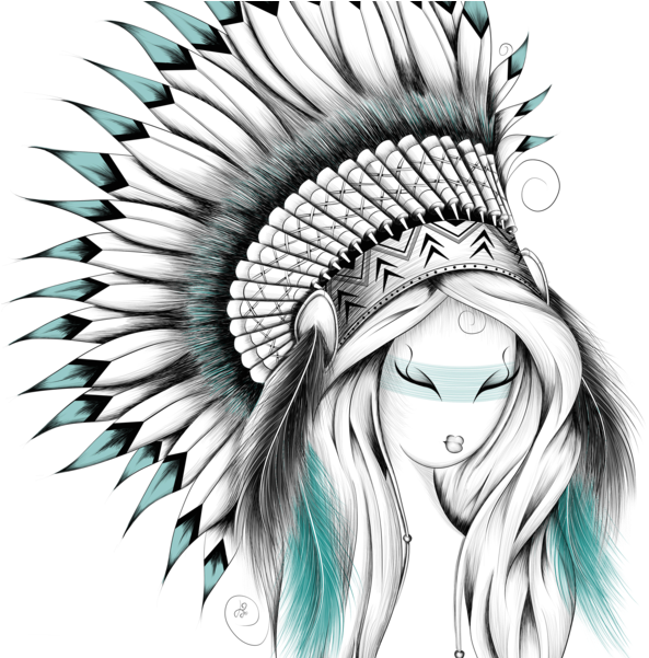 Women T Shirt By Loujah Se Or - Indian Headdress (600x600), Png Download