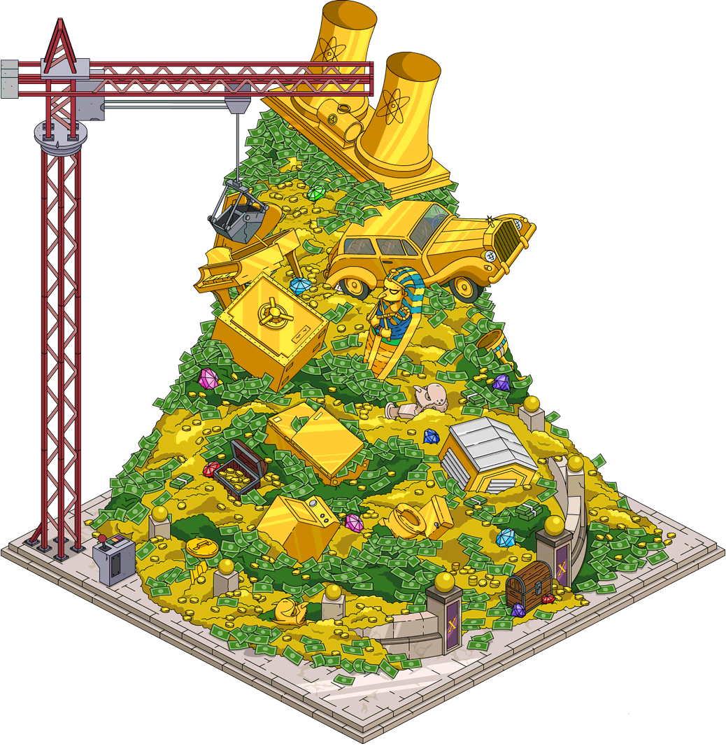 Tapped Out Money Mountain 9 - Mr Burns Money Mountain (1038x1066), Png Download