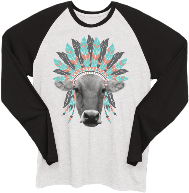 Farm Girl Headdress Boyfriend Raglan Tee - Burro (700x700), Png Download