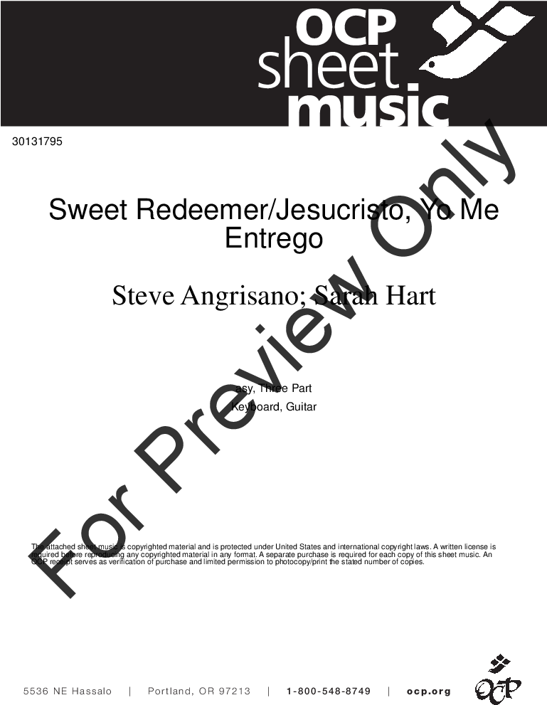 Sweet Redeemer / Jesucristo Yo Me Entrego Thumbnail - Dan Schutte (816x1056), Png Download