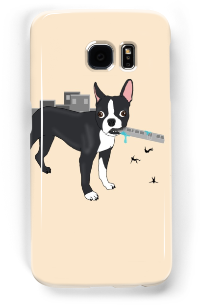 Attack Of The Colossal Boston Terrier By Prettyinink - Boston Terrier (500x700), Png Download