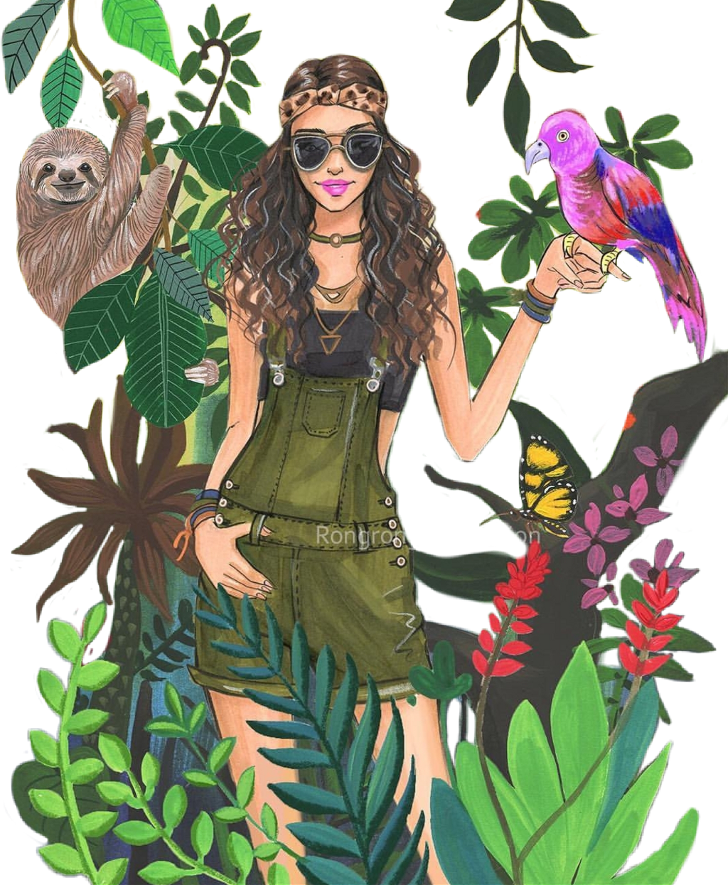 Girl Sticker - Girl (1024x1245), Png Download