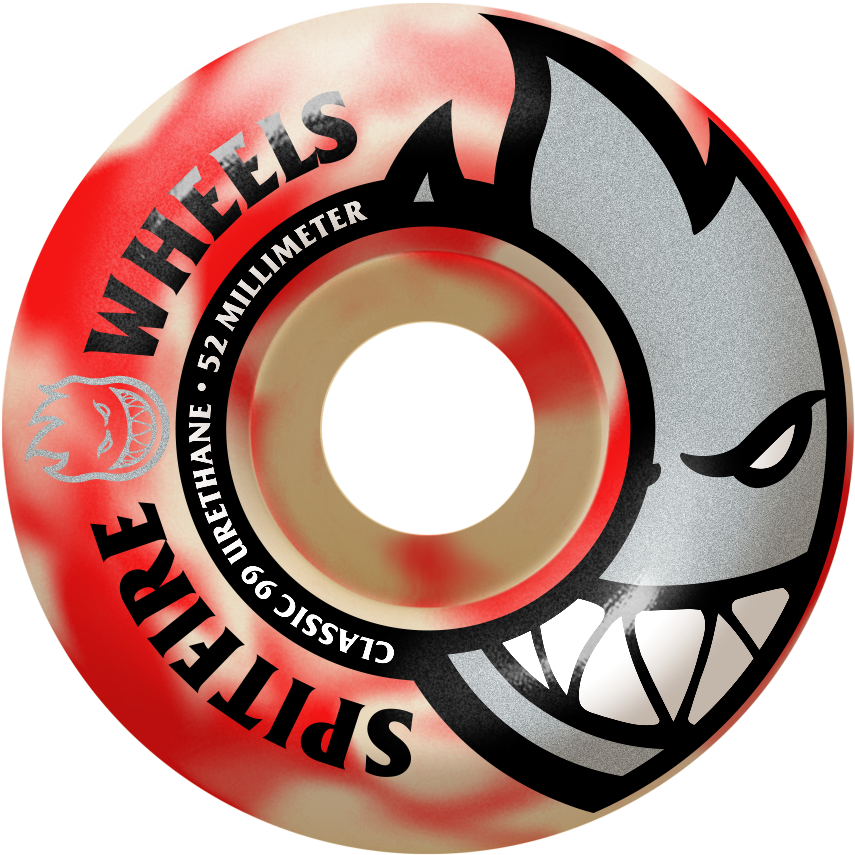 Spitfire 52mm Bighead Red Swirl Wheels - Green Spitfire Wheels (900x900), Png Download