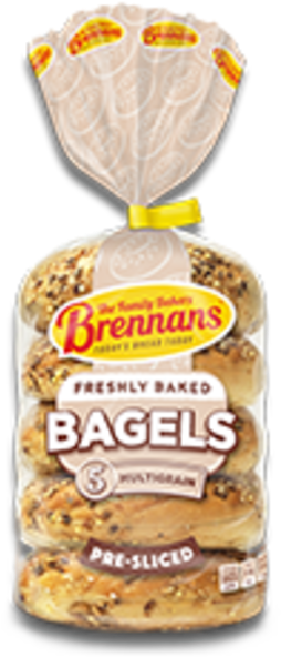 Brennans Multigrain Bagels - Caramel Corn (800x800), Png Download