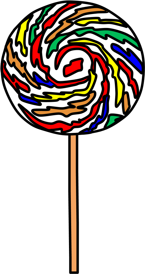 Lollipop, Large, Swirl, Red, Orange, Yellow, Green, - Green (816x1056), Png Download