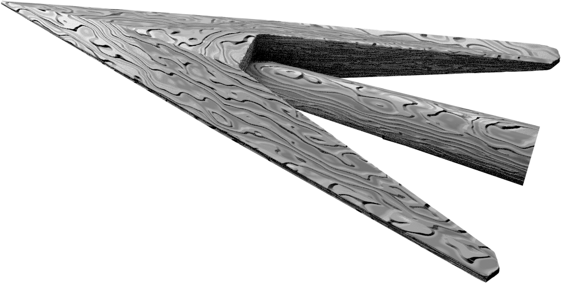 Damascus Steel Arrowhead 13b - Wood (1394x1046), Png Download
