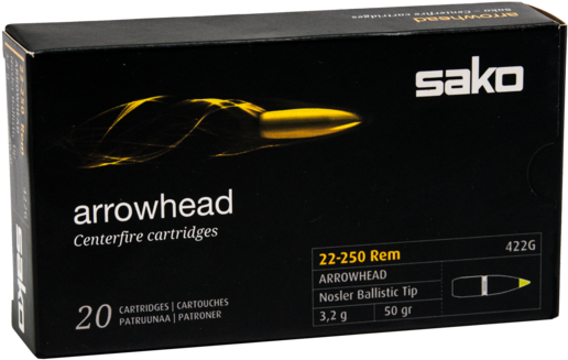 22-250 Arrowhead 50gr Nosler Ballistic Tip - Sako Trg 42 (1000x634), Png Download