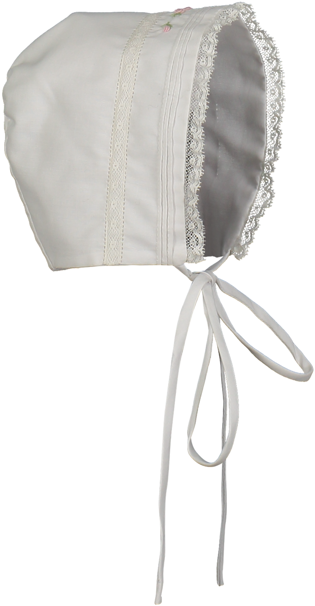 Girls Floral Bullion & Lace Bonnet - Satin (1280x1280), Png Download