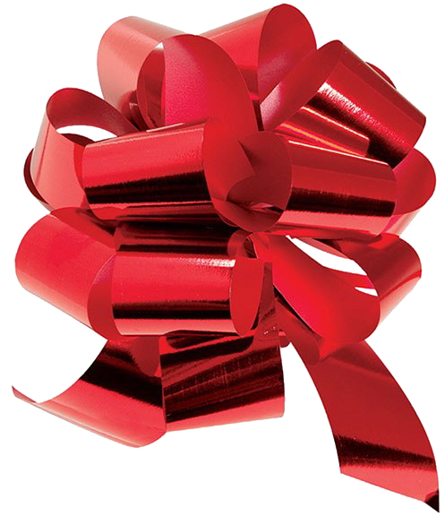 Gift Ribbon Bow Png Free Download - Metallic Red Bow (540x579), Png Download