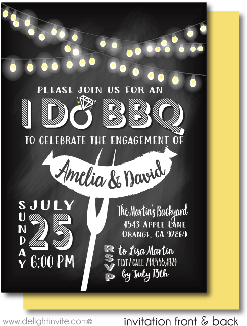 "i Do Bbq" Engagement Invitations - Banner (497x675), Png Download