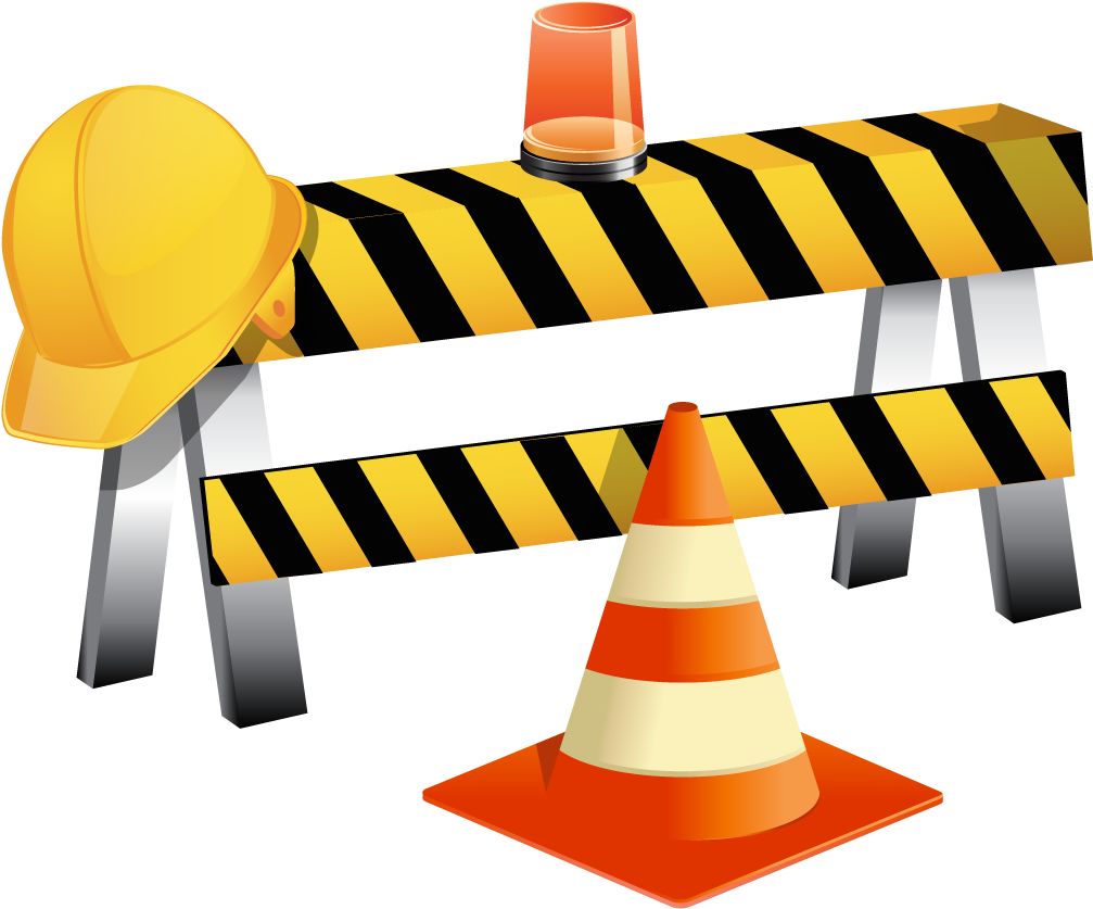 Clip Art Vector Flagger Working On Road Construction - Road Construction Clipart (1007x837), Png Download